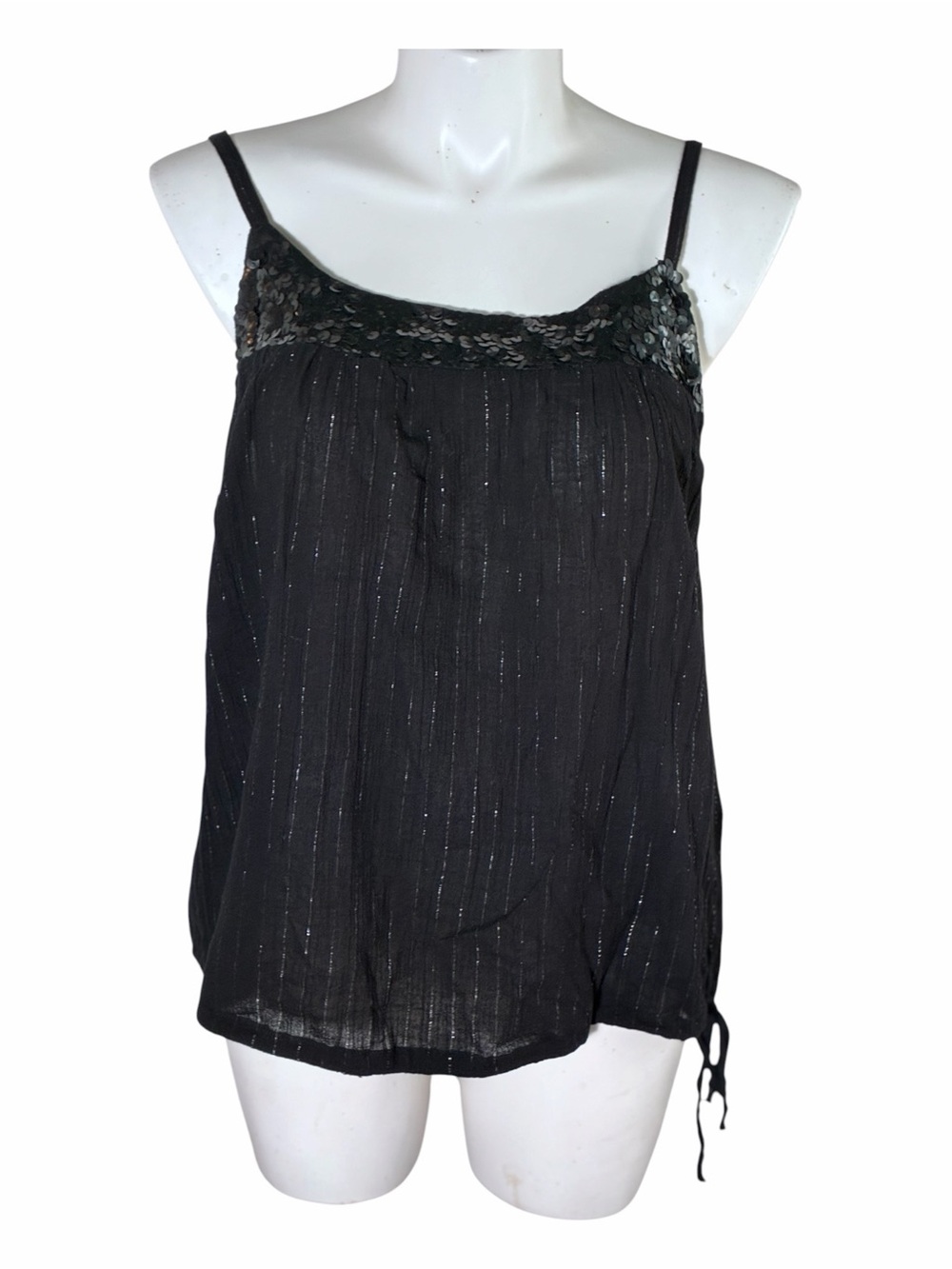 Venezia black sequined tank top Sz 18 NWT